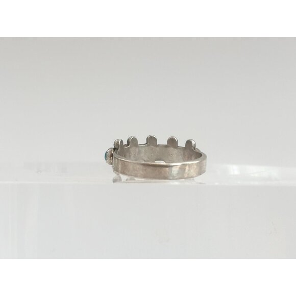 Zuni Pueblo Bell Trading Post Sterling Silver Turquoise Vintage Ring - sz 6 - Picture 3 of 11